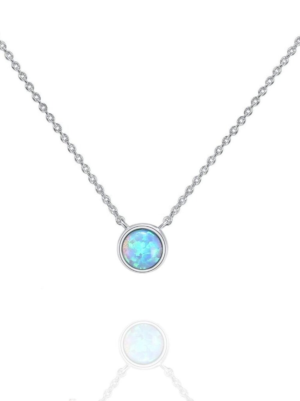 14k Gold Plated Opal Pendant Necklaces For Women | Created Opal Cubic Zirconia D
